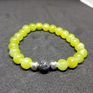 Kunzite, lava rock aromatherapy healing bracelet